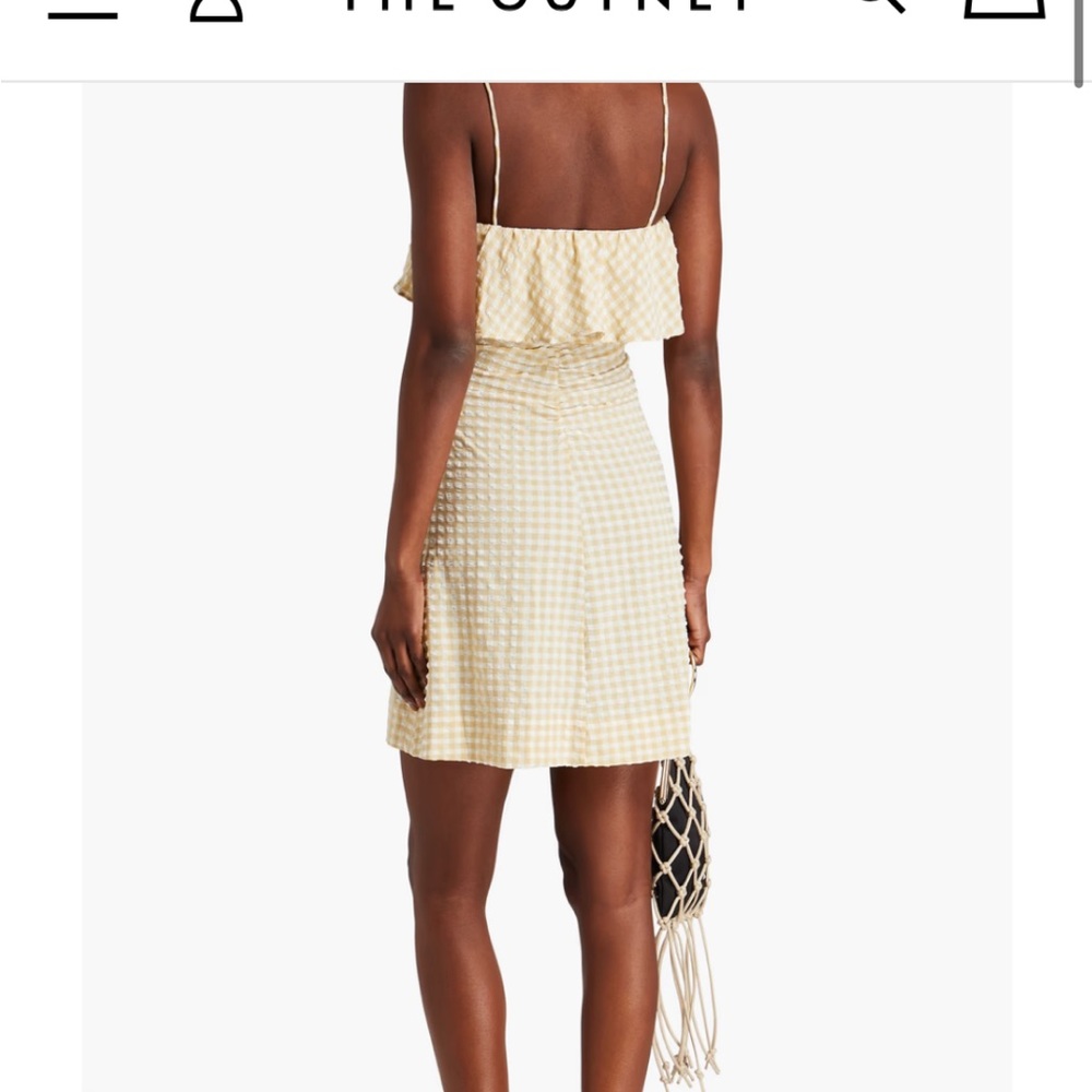 NWOT Ganni gingham seersucker mini dress - Picture 5 of 9